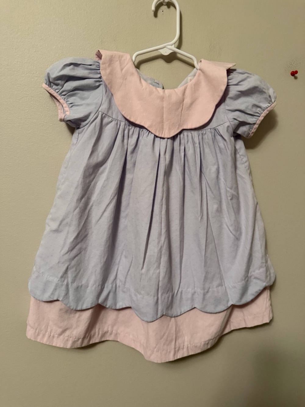 Sophie & Lucas Girls Two-Tone Pastel Pink & Light Blue Dress